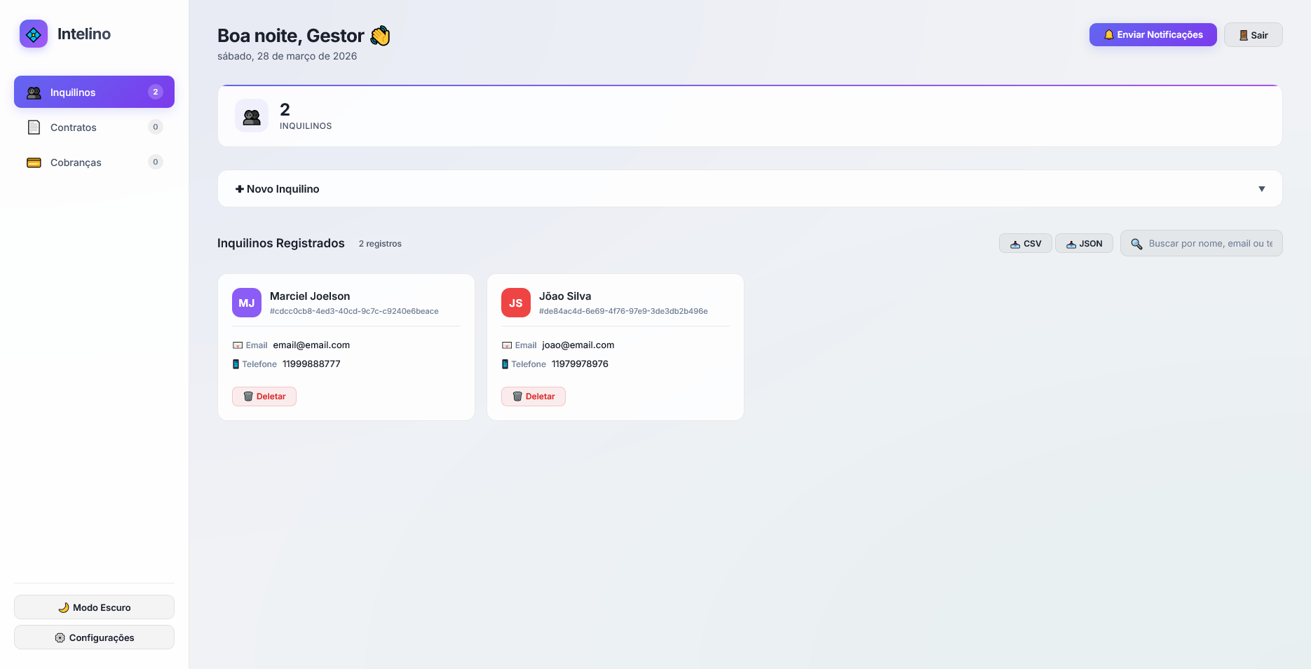 Intelino — Sistema de gestão de contratos